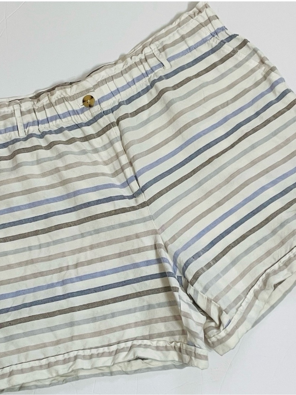 J. Jill Linen Blend Striped Trouser Shorts L